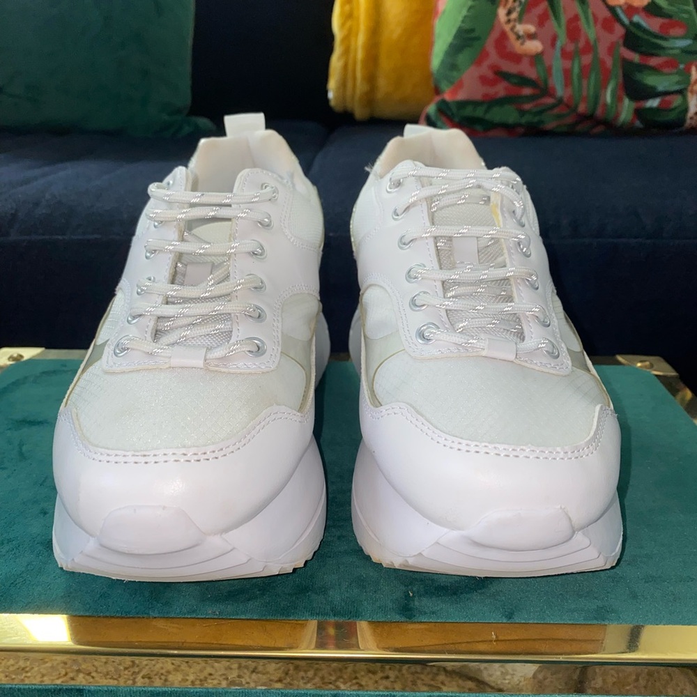 Stradivarius White Platform Sneakers